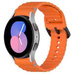 For Samsung Galaxy Watch 5 40 / 44mm Wavy Grain Stitched Black Buckle Silicone Watch Band(Orange)