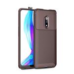 Beetle Series Carbon Fiber Texture Shockproof TPU Case for OPPO realme X(Brown)