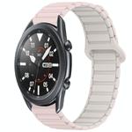 For Samsung Galaxy Watch3 45mm Dual Color Magnetic Buckle Silicone Watch Band(Pink+Starlight)