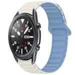 For Samsung Galaxy Watch3 45mm Dual Color Magnetic Buckle Silicone Watch Band(White+Blue)