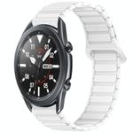 For Samsung Galaxy Watch3 45mm Dual Color Magnetic Buckle Silicone Watch Band(White)