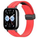 For Redmi Watch 5 Lite Folding Magnetic Buckle Silicone Watch Band(Red)