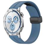 For Huawei Watch GT5 46mm Folding Magnetic Buckle Silicone Watch Band(Dark Blue)