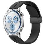 For Huawei Watch GT5 46mm Folding Magnetic Buckle Silicone Watch Band(Black)