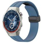 For Huawei Watch GT5 Pro 46mm Folding Magnetic Buckle Silicone Watch Band(Dark Blue)