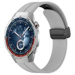 For Huawei Watch GT5 Pro 46mm Folding Magnetic Buckle Silicone Watch Band(Light Gray)