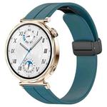 For Huawei Watch GT5 41mm Folding Magnetic Buckle Silicone Watch Band(Navy Green)