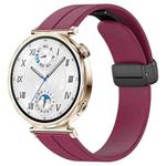 For Huawei Watch GT5 41mm Folding Magnetic Buckle Silicone Watch Band(Wine Red)