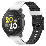 For Coros Pace 3 Dual Color Quick Release 22mm Silicone Watch Band(White Black)