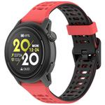 For Coros Pace 3 Dual Color Quick Release 22mm Silicone Watch Band(Red Black)