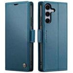 For Samsung Galaxy S25 5G CaseMe 023 Butterfly Buckle Litchi Texture RFID Anti-theft Leather Phone Case(Blue)