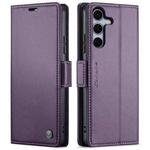 For Samsung Galaxy S25 5G CaseMe 023 Butterfly Buckle Litchi Texture RFID Anti-theft Leather Phone Case(Purple)