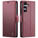 For Samsung Galaxy S25+ 5G CaseMe 023 Butterfly Buckle Litchi Texture RFID Anti-theft Leather Phone Case(Red)