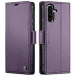 For Samsung Galaxy A36 CaseMe 023 Butterfly Buckle Litchi Texture RFID Anti-theft Leather Phone Case(Purple)