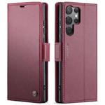 For Samsung Galaxy S25 Ultra 5G CaseMe 023 Butterfly Buckle Litchi Texture RFID Anti-theft Leather Phone Case(Red)