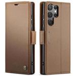 For Samsung Galaxy S25 Ultra 5G CaseMe 023 Butterfly Buckle Litchi Texture RFID Anti-theft Leather Phone Case(Brown)