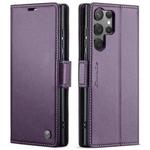 For Samsung Galaxy S25 Ultra 5G CaseMe 023 Butterfly Buckle Litchi Texture RFID Anti-theft Leather Phone Case(Purple)