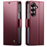 For Samsung Galaxy Z Fold7 CaseMe 023 Butterfly Buckle Litchi Texture RFID Anti-theft Leather Phone Case(Red)