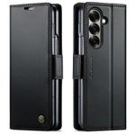 For Samsung Galaxy Z Fold7 CaseMe 023 Butterfly Buckle Litchi Texture RFID Anti-theft Leather Phone Case(Black)