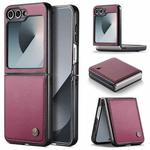For Samsung Galaxy Z Flip7 FE CaseMe 023 Butterfly Buckle Litchi Texture RFID Anti-theft Leather Phone Case(Red)