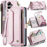 For Samsung Galaxy Z Fold7 CaseMe C36 Card Slots Zipper Wallet RFID Anti-theft Leather Phone Case(Pink)