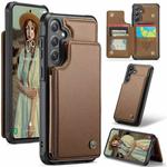 For Samsung Galaxy S24 FE 5G CaseMe C22 Card Slots Holder RFID Anti-theft Phone Case(Brown)