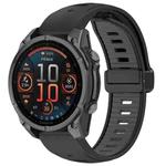 For Garmin Fenix 8 AMOLED 43mm Two Color Magnetic Silicone Watch Band(Black+Gray)