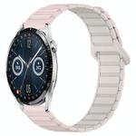 For Huawei Watch GT3 42mm Dual Color Magnetic Buckle 20mm Silicone Watch Band(Pink+Starlight)