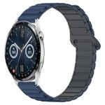 For Huawei Watch GT3 42mm Dual Color Magnetic Buckle 20mm Silicone Watch Band(Blue+Grey)