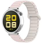 For Amazfit Active 20mm Dual Color Magnetic Buckle Silicone Watch Band(Pink+Starlight)
