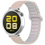 For Amazfit Active 20mm Dual Color Magnetic Buckle Silicone Watch Band(Milk Tea+Rocky White)