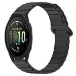 For Garmin Forerunner 165 Dual Color Magnetic Buckle 20mm Silicone Watch Band(Black)