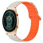 For Honor Watch GS 4 Dual Color Magnetic Buckle 22mm Silicone Watch Band(Stralight+Orange)