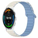 For Garmin Venu 3 Dual Color Magnetic Buckle 22mm Silicone Watch Band(White+Blue)