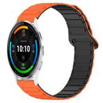 For Garmin Venu 3 Dual Color Magnetic Buckle 22mm Silicone Watch Band(Orange+Black)