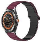 For Xiaomi Watch S4 Sport Dual Color Magnetic Buckle 22mm Silicone Watch Band(Wine Red+Black)