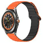 For Xiaomi Watch S4 Sport Dual Color Magnetic Buckle 22mm Silicone Watch Band(Orange+Black)