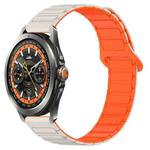 For Xiaomi Watch S4 Sport Dual Color Magnetic Buckle 22mm Silicone Watch Band(Stralight+Orange)