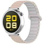 For Amazfit Bip 5 / GTR 4 / GTR 3 Dual Color 22mm Magnetic Buckle Silicone Watch Band(Milk Tea+Rocky White)
