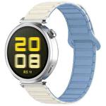 For Amazfit Bip 5 / GTR 4 / GTR 3 Dual Color 22mm Magnetic Buckle Silicone Watch Band(White+Blue)