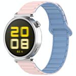 For Amazfit Bip 5 / GTR 4 / GTR 3 Dual Color 22mm Magnetic Buckle Silicone Watch Band(Pink+Blue)