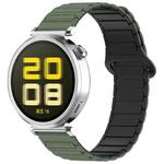 For Amazfit Bip 5 / GTR 4 / GTR 3 Dual Color 22mm Magnetic Buckle Silicone Watch Band(Green+Black)