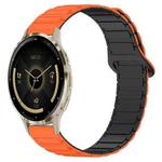 For Garmin Venu 3S Dual Color Magnetic Buckle 18mm Silicone Watch Band(Orange+Black)