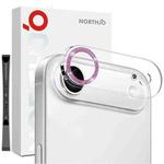 For iPhone 17 Air NORTHJO Camera Lens Protector Glitter Ring 3D Tempered Glass Film(Pink)