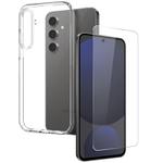 For Samsung Galaxy S25+ 5G NORTHJO TPU Case with Screen Film, Support Fingerprint Unlock(Transparent)
