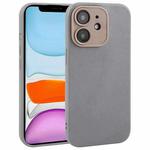 For iPhone 11 Plain Imitation Leather Back Cover Phone Case(Grey)