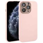 For iPhone 11 Pro Plain Imitation Leather Back Cover Phone Case(Pink)