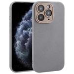 For iPhone 11 Pro Max Plain Imitation Leather Back Cover Phone Case(Grey)