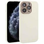 For iPhone 11 Pro Max Plain Imitation Leather Back Cover Phone Case(White)