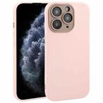 For iPhone 11 Pro Max Plain Imitation Leather Back Cover Phone Case(Pink)